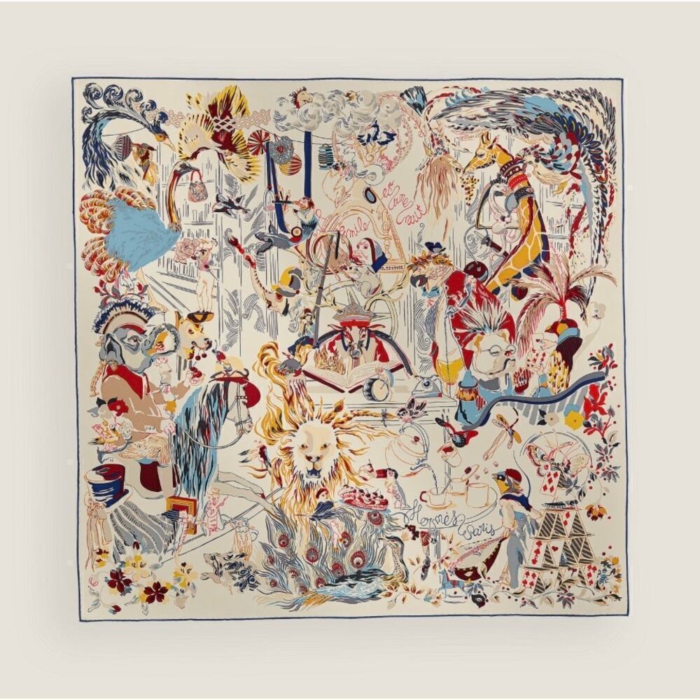 Hermes Silk Multi-Color Scarf 90x90 nwot - Picture 4 of 5